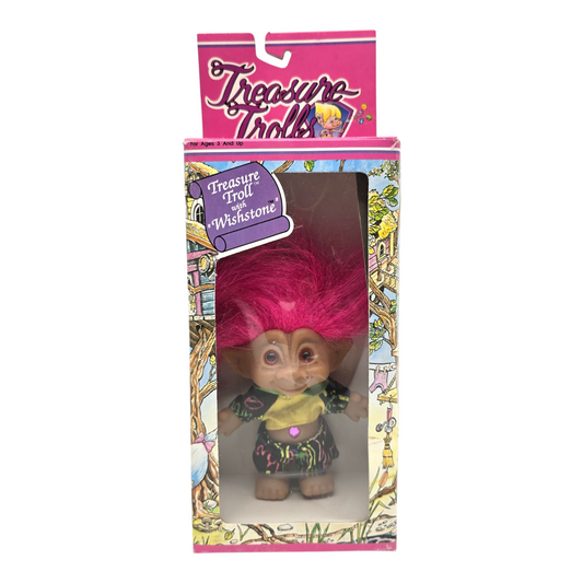 Treasure Troll Vintage Ace Novelty con Gema de los deseos Años 90s Caja con detalles estéticos