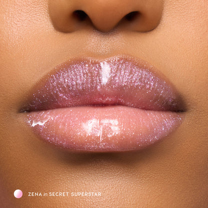 Colourpop Hannah Montana Secret Superstar Lip gloss transparente con brillos plata y rosa