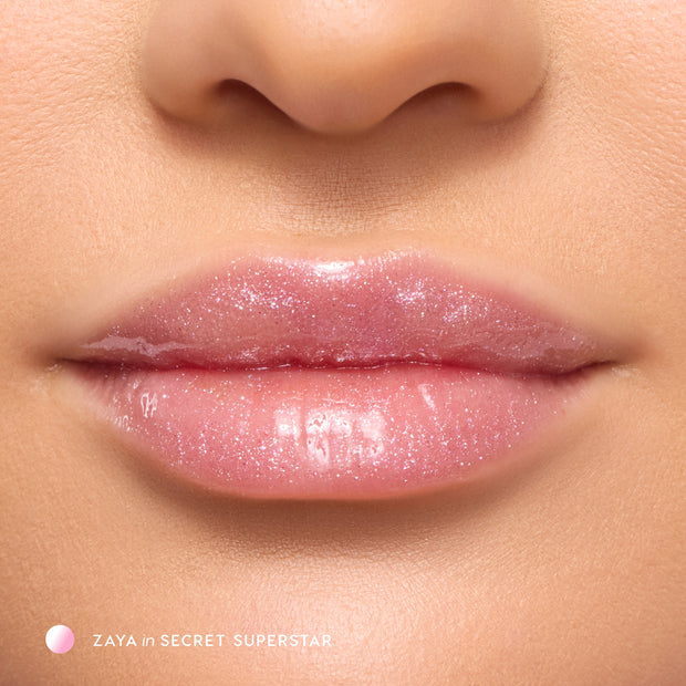 Colourpop Hannah Montana Secret Superstar Lip gloss transparente con brillos plata y rosa