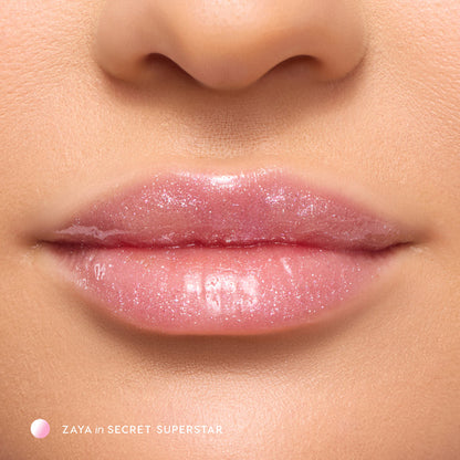 Colourpop Hannah Montana Secret Superstar Lip gloss transparente con brillos plata y rosa