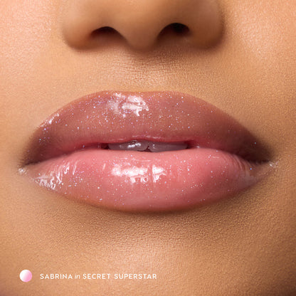 Colourpop Hannah Montana Secret Superstar Lip gloss transparente con brillos plata y rosa