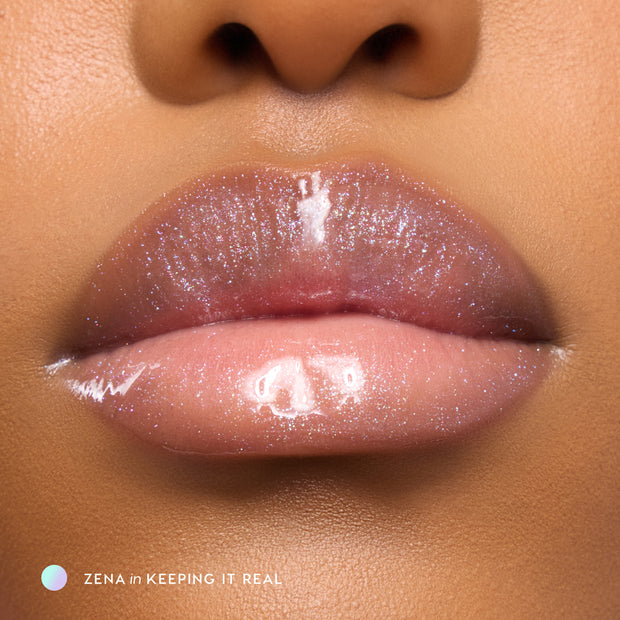 Colourpop Hannah Montana Keeping it Real lip gloss transparente con brillo aqua y violeta