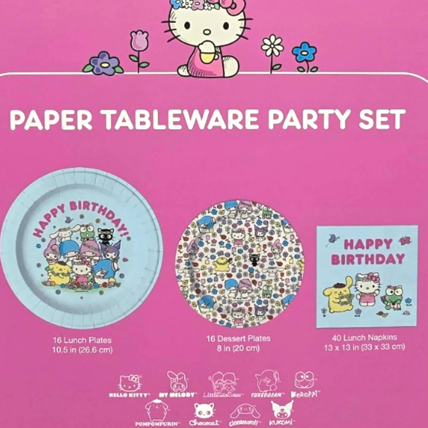 Set de platos para fiesta Hello Kitty and friends Sanrio