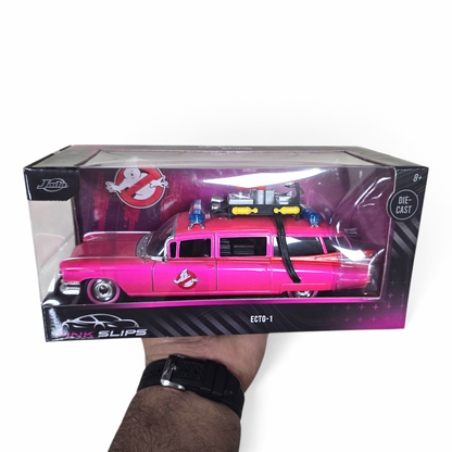 Jada Diecast Escala 1:24 Ecto-1 Rosa Cazafantasmas