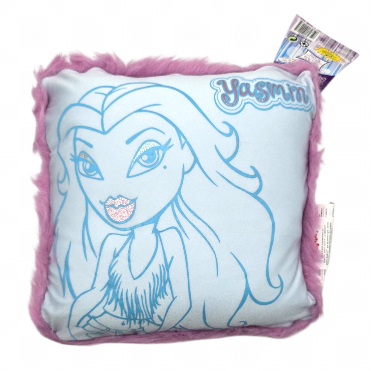 Cojín Bratz Vintage Yasmin cuadrado azul 30x30 cms aprox