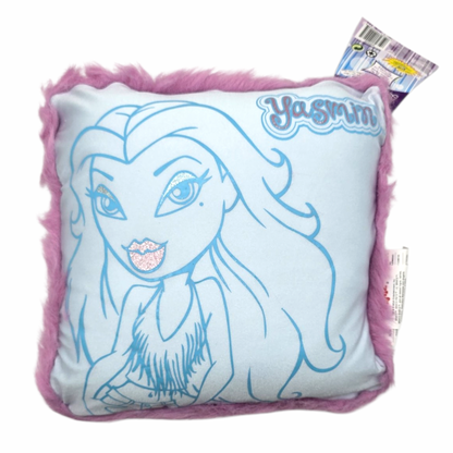 Cojín Bratz Vintage Yasmin cuadrado azul 30x30 cms aprox