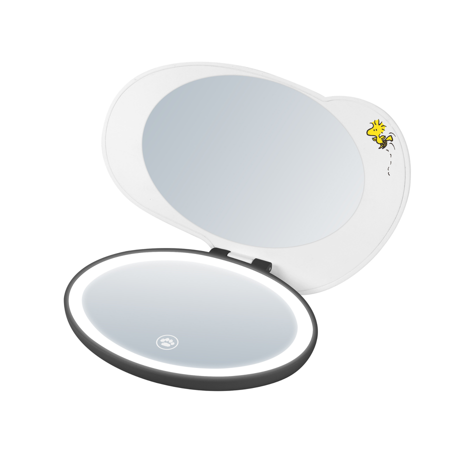 Impressions Vanity Snoopy Peanuts Espejo portátil. Con luz led touch y aumento. Recargable