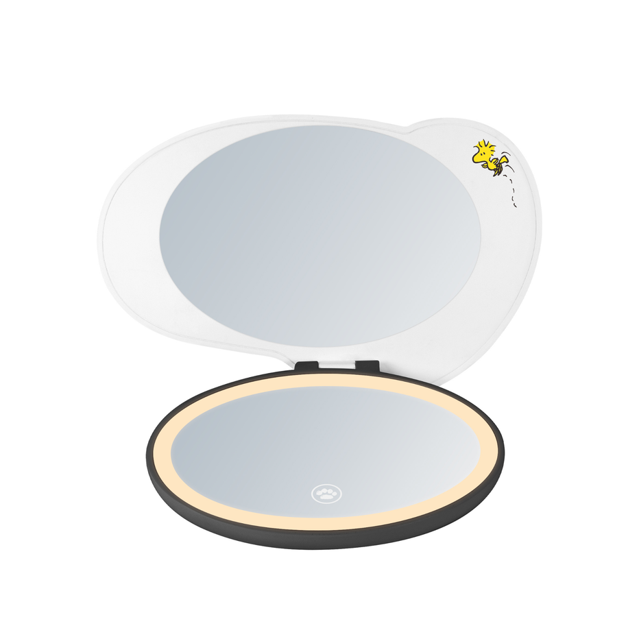 Impressions Vanity Snoopy Peanuts Espejo portátil. Con luz led touch y aumento. Recargable