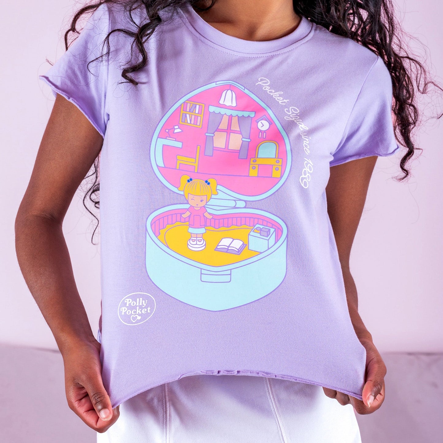 Playera Crop Top Polly Pocket x Cakeworthy