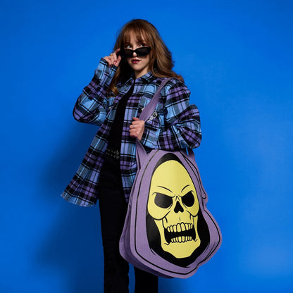 ⚠️PREVENTA IMPORTACIÓN Tote Bolsa Skeletor Cakeworthy brilla en la obscuridad *Se enviará alrededor de 15 a 20 días habiles después de su compra* Masters of the Universe