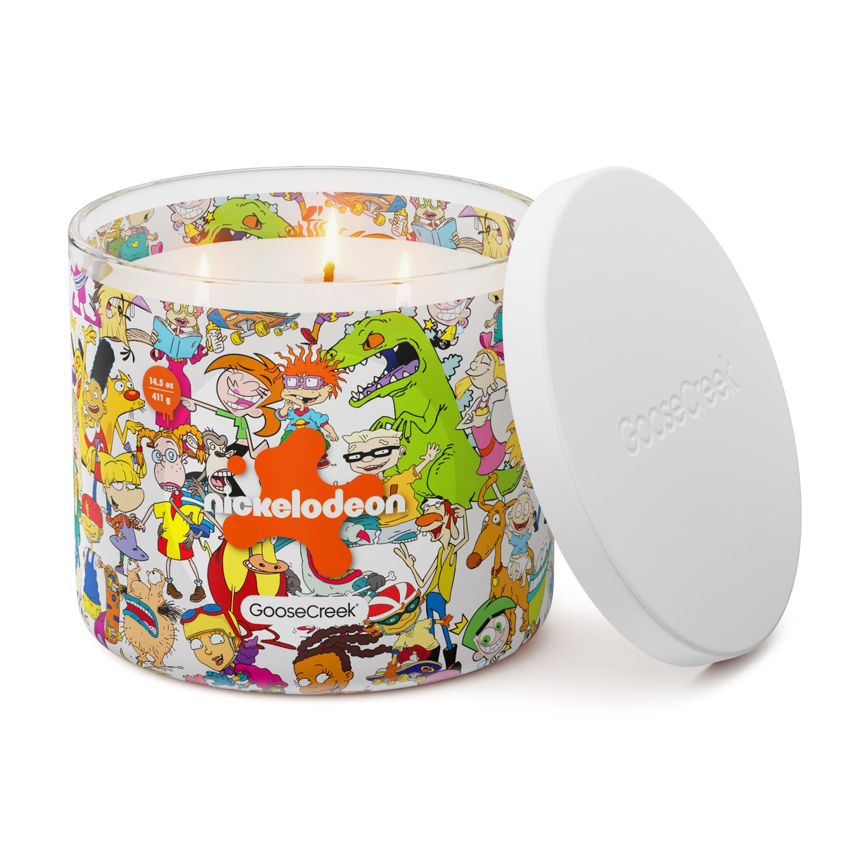 Nickelodeon 3-Wick Candle - vela prendida