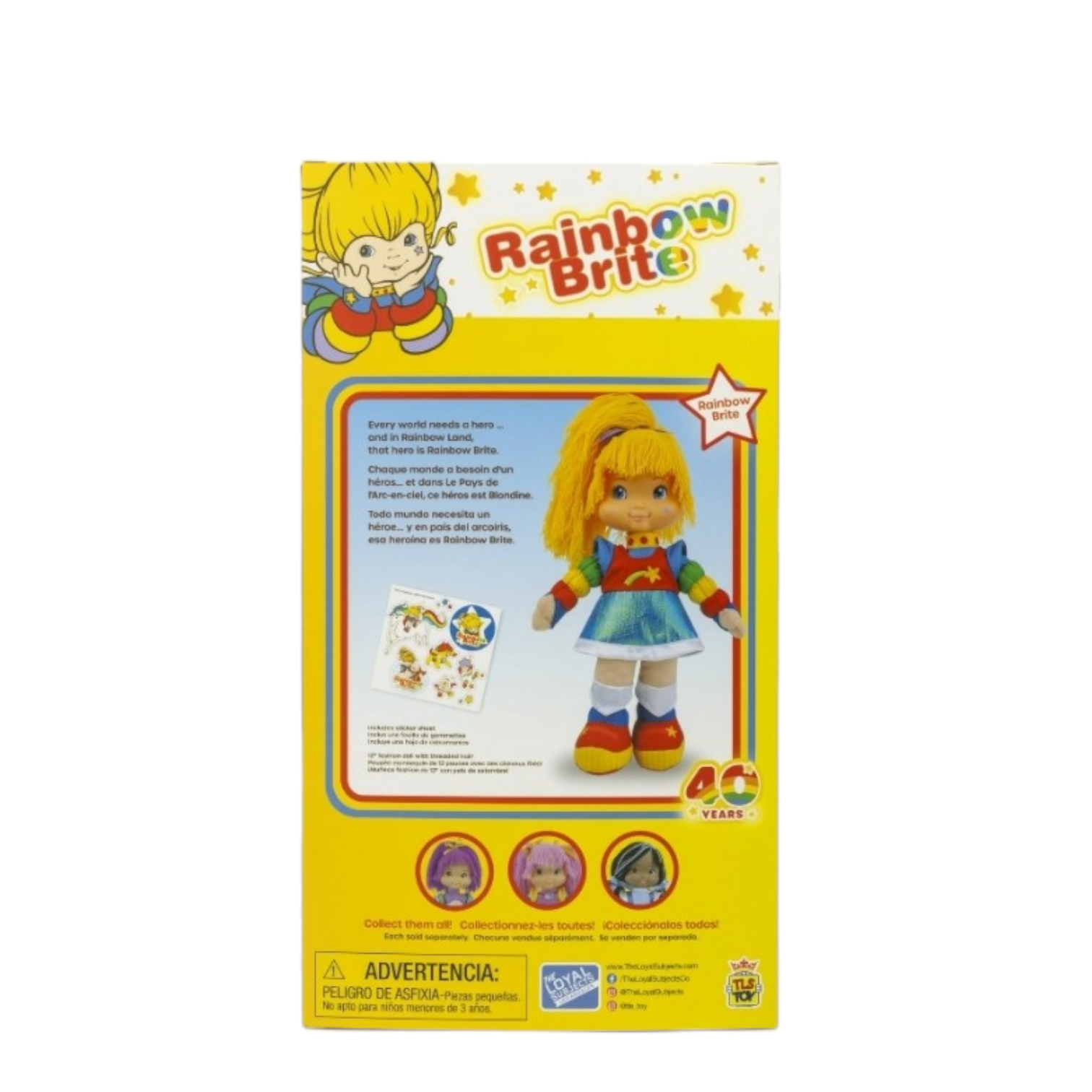 Muneca de tela Rainbow Brite 40 Aniversario Castillo de Juguetes Vintage