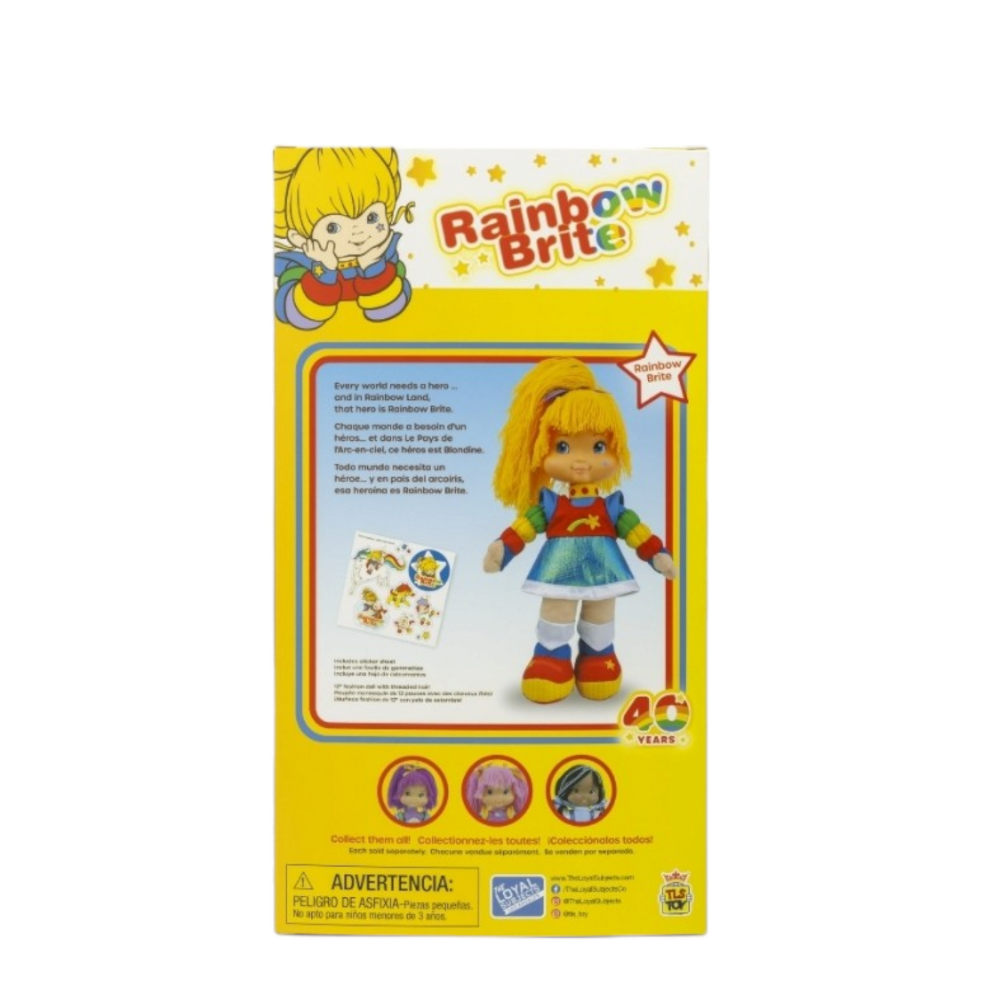 Muñeca de tela Rainbow Brite 40° Aniversario