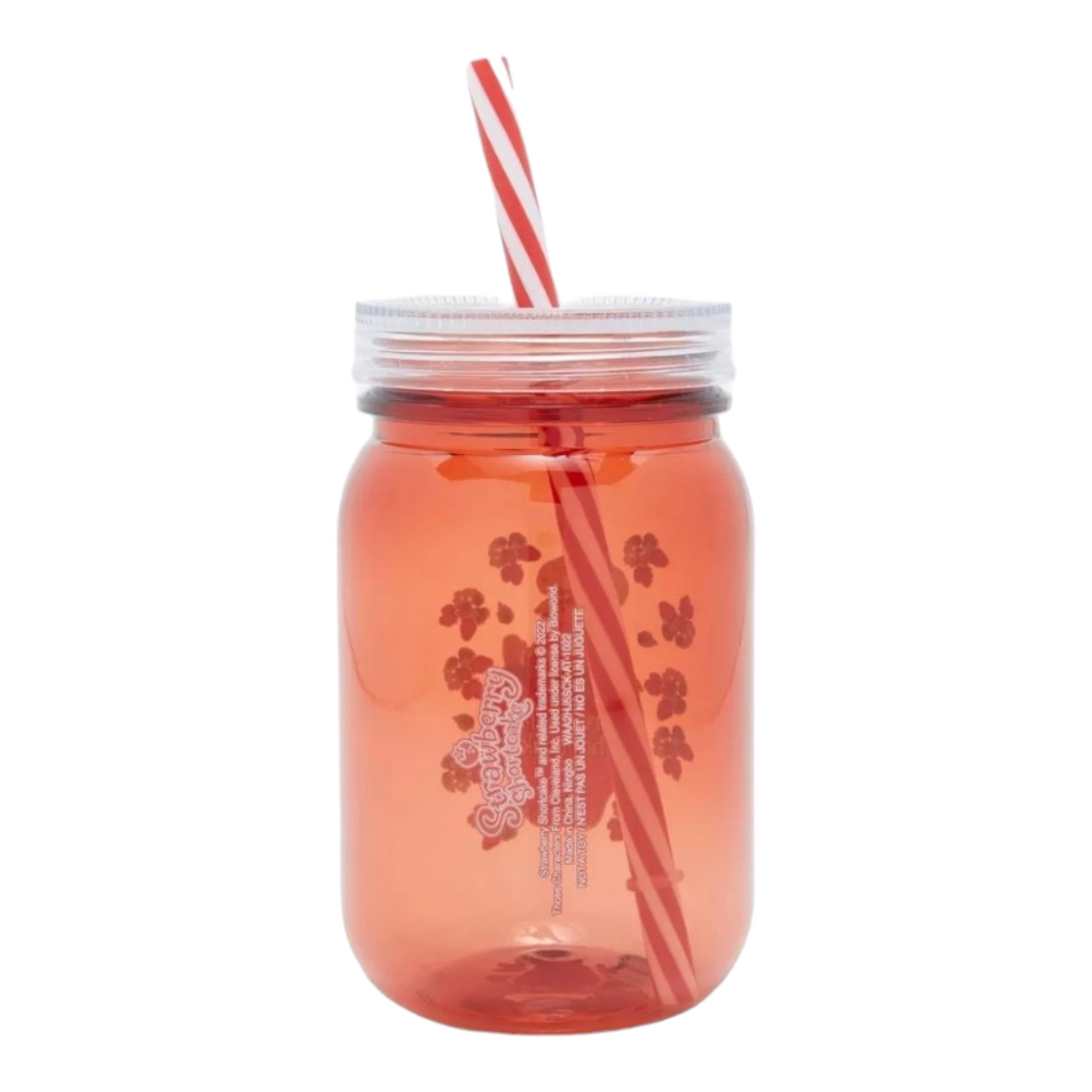 Vaso de Acrilico tipo Mason Jar Rosita Fresita