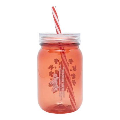 Vaso de Acrilico tipo Mason Jar Rosita Fresita