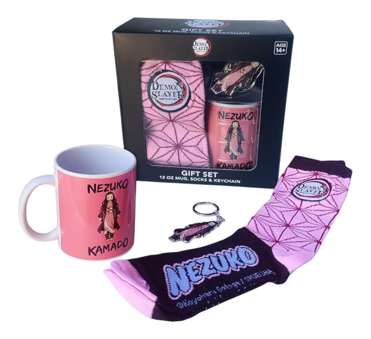 Giftset Demon Slayer incluye taza, calcetines y llavero