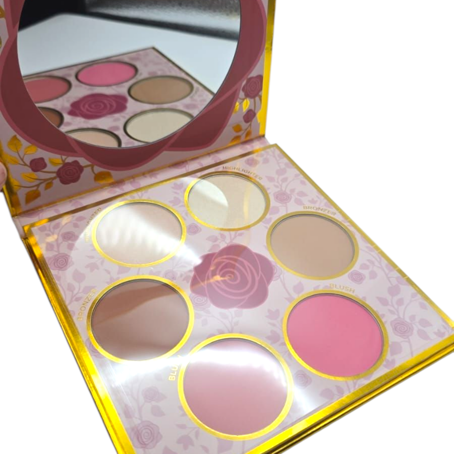 Paleta de complexion con bronzer, highlighter y/p blush make-up maquillaje