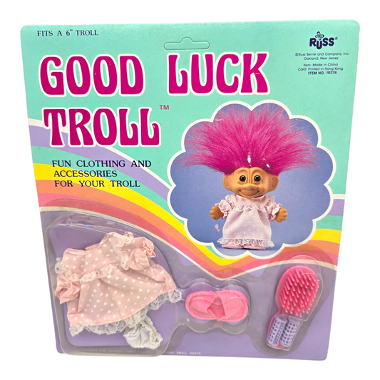 Vintage Good Luck Troll Ropa: Vestido Rosa