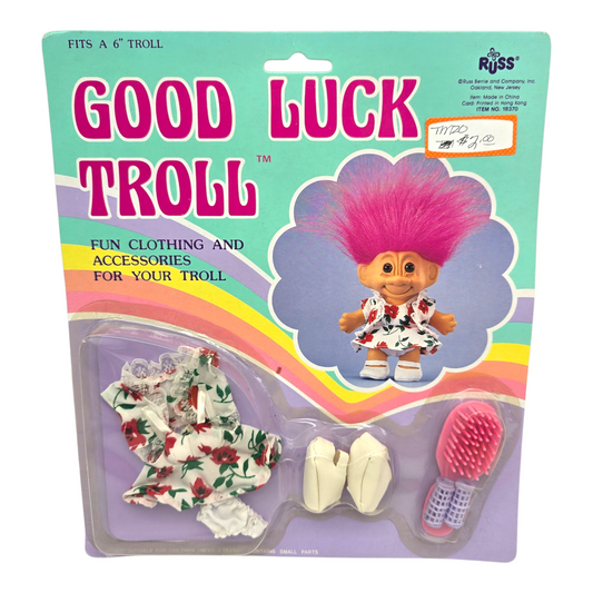 Vintage Good luck Troll Ropa: Vestido de Flores