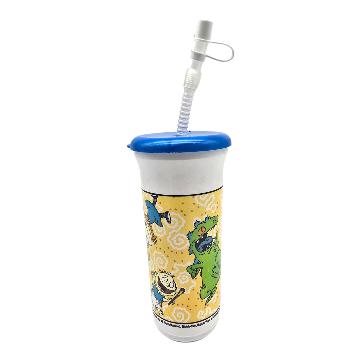 Vaso con popote Rugrats Vintage Nuevo años 1998 (nuevo pero tiene algun rayoncito en el dibujo 💚)