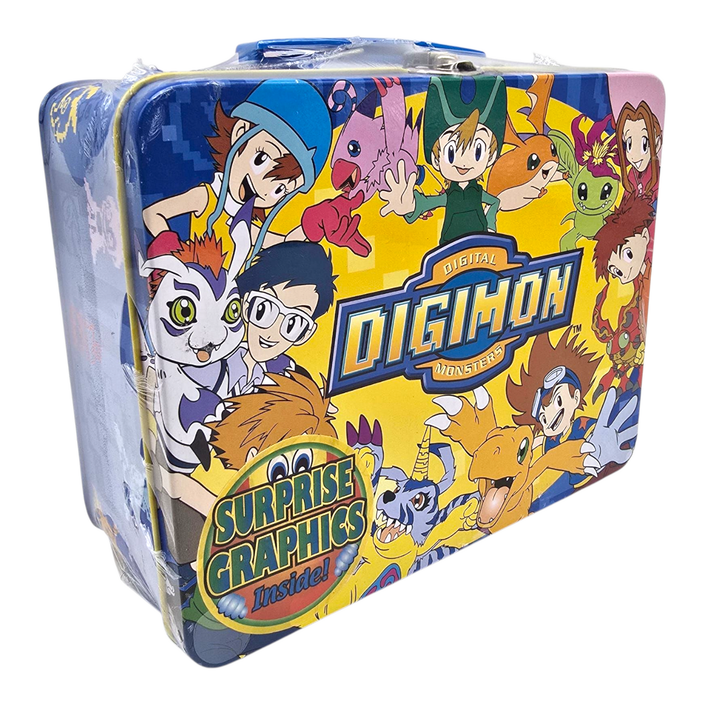 Lonchera caja de metal vintage Digimon año 2000 Rix 19x15x8cm