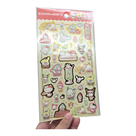 Stickers Sanrio characters contorno dorado