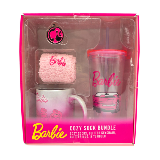 Barbie giftset con Taza, vaso de acrílico, llavero y calcetas