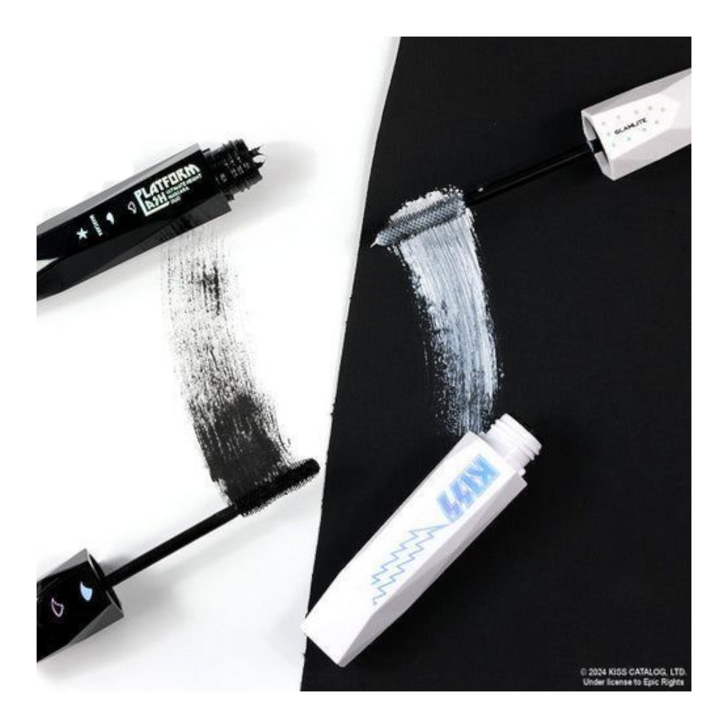 Kiss x Glamlite makeup Lash duo Rimel Blanco Y negro