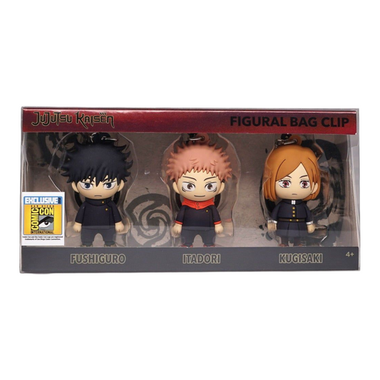 Jujutsu Kaisen Exclusivo Comiccon SDCC set de llaveros bag clips