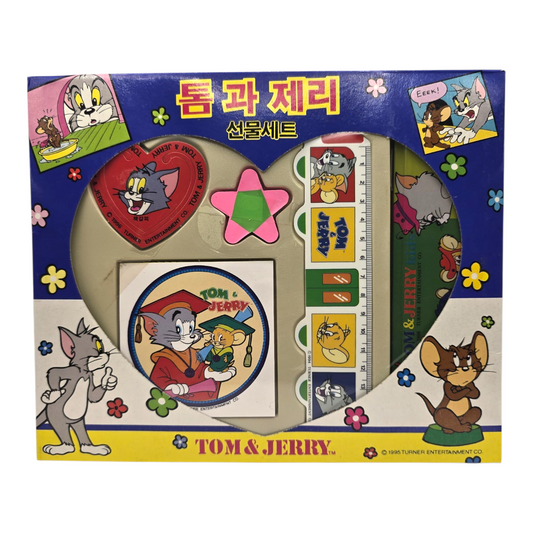 Set de Papelería vintage Tom Y Jerry con Estuche de metal