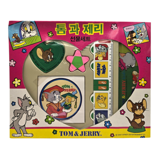 Set de Papelería vintage Tom Y Jerry con Estuche de metal