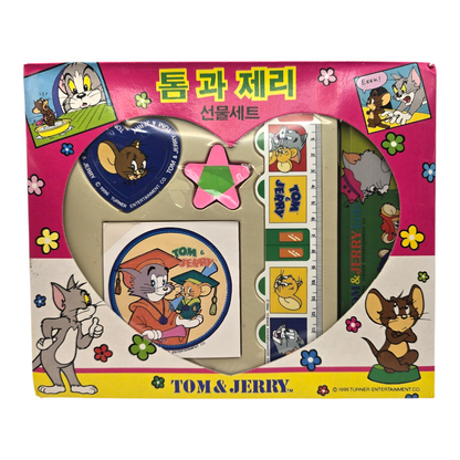 Set de Papelería vintage Tom Y Jerry con Estuche de metal