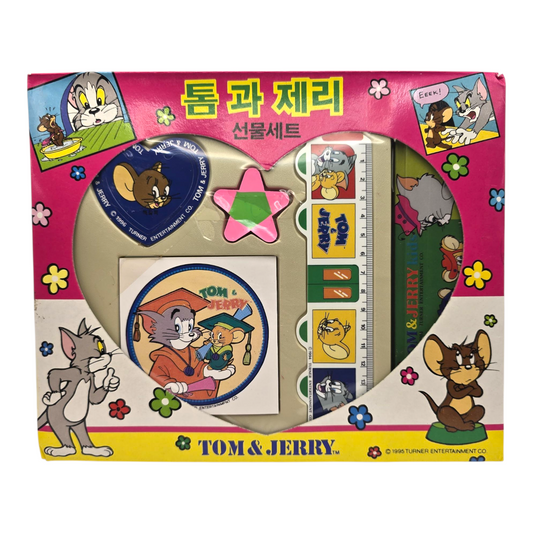 Set de Papelería vintage Tom Y Jerry con Estuche de metal