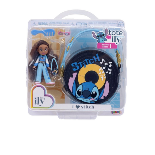 Stitch ILY Disney set de muñequitas mini y bolsita mini 7 cms aprox 2.5"