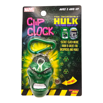 Llavero con reloj digital Vintage Hulk clip (probablemente necesitará batería Nueva. Tiene muchos años)