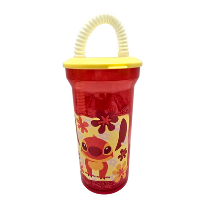 Vasito Vintage acrílico con Popote Lilo Stitch