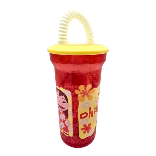 Vasito Vintage acrílico con Popote Lilo Stitch