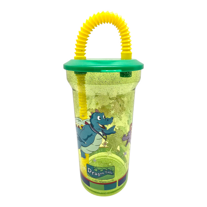 Vasito Vintage acrílico con Popote Dragon Tales