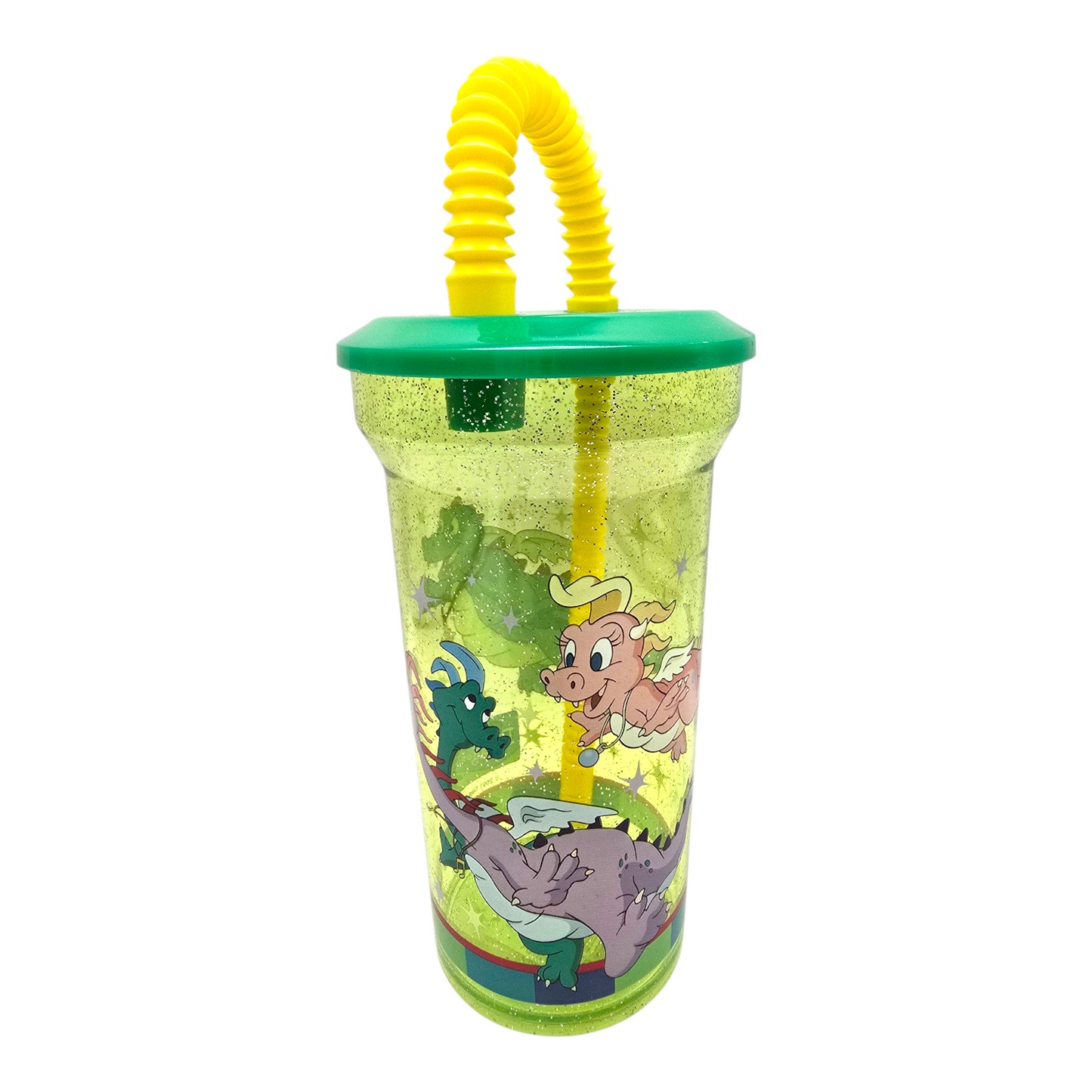 Vasito Vintage acrílico con Popote Dragon Tales