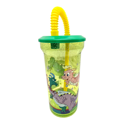 Vasito Vintage acrílico con Popote Dragon Tales