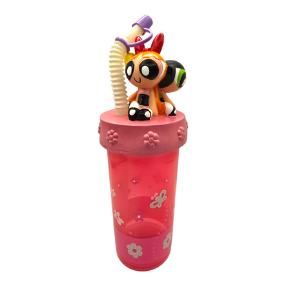 Vaso pequeño con popote Vintage Powerpuff girls Chicas super poderosas