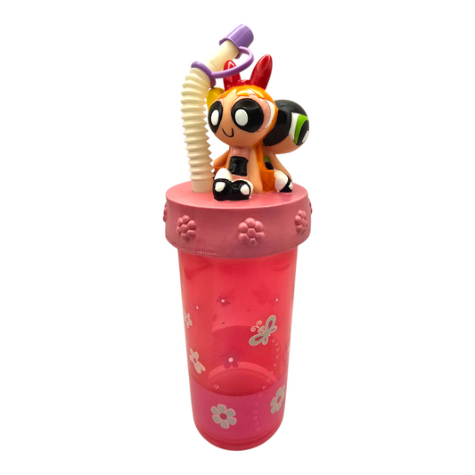 Vaso pequeño con popote Vintage Powerpuff girls Chicas super poderosas