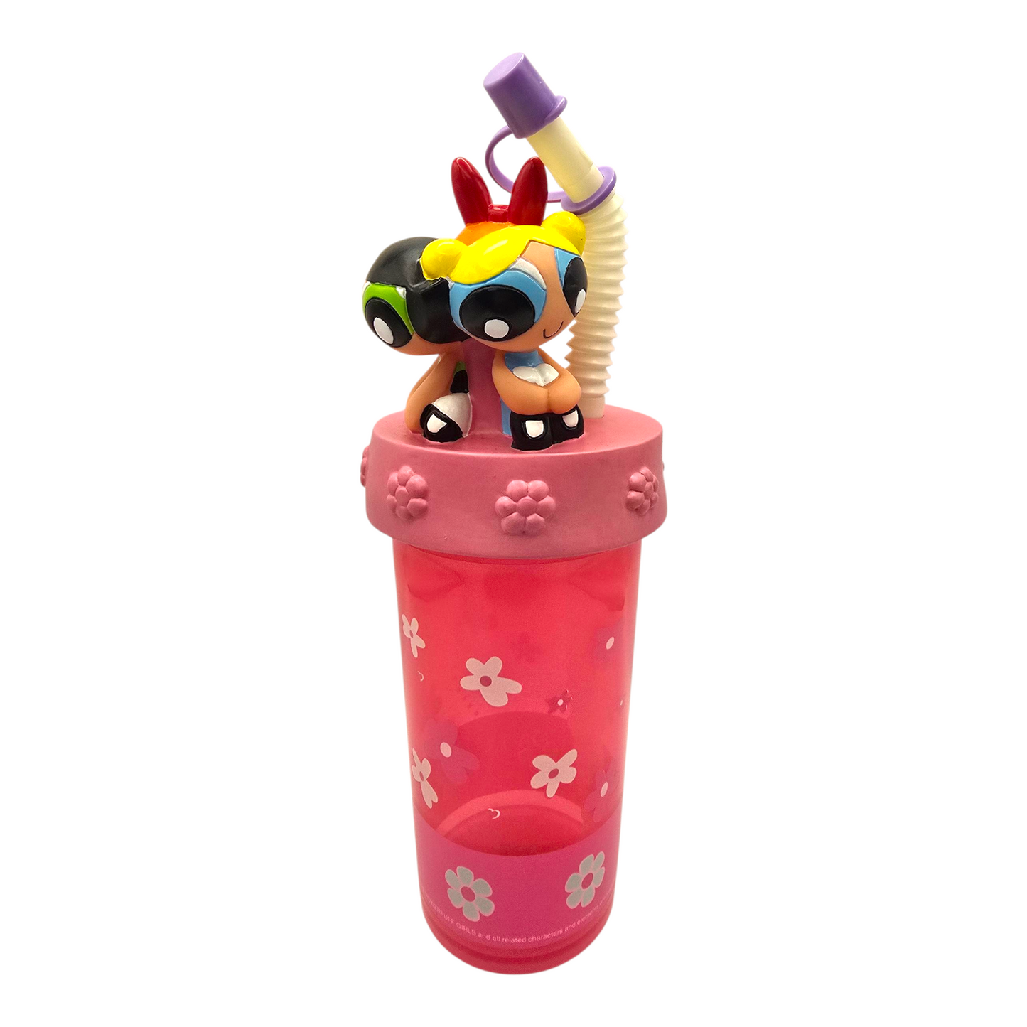 Vaso pequeño con popote Vintage Powerpuff girls Chicas super poderosas