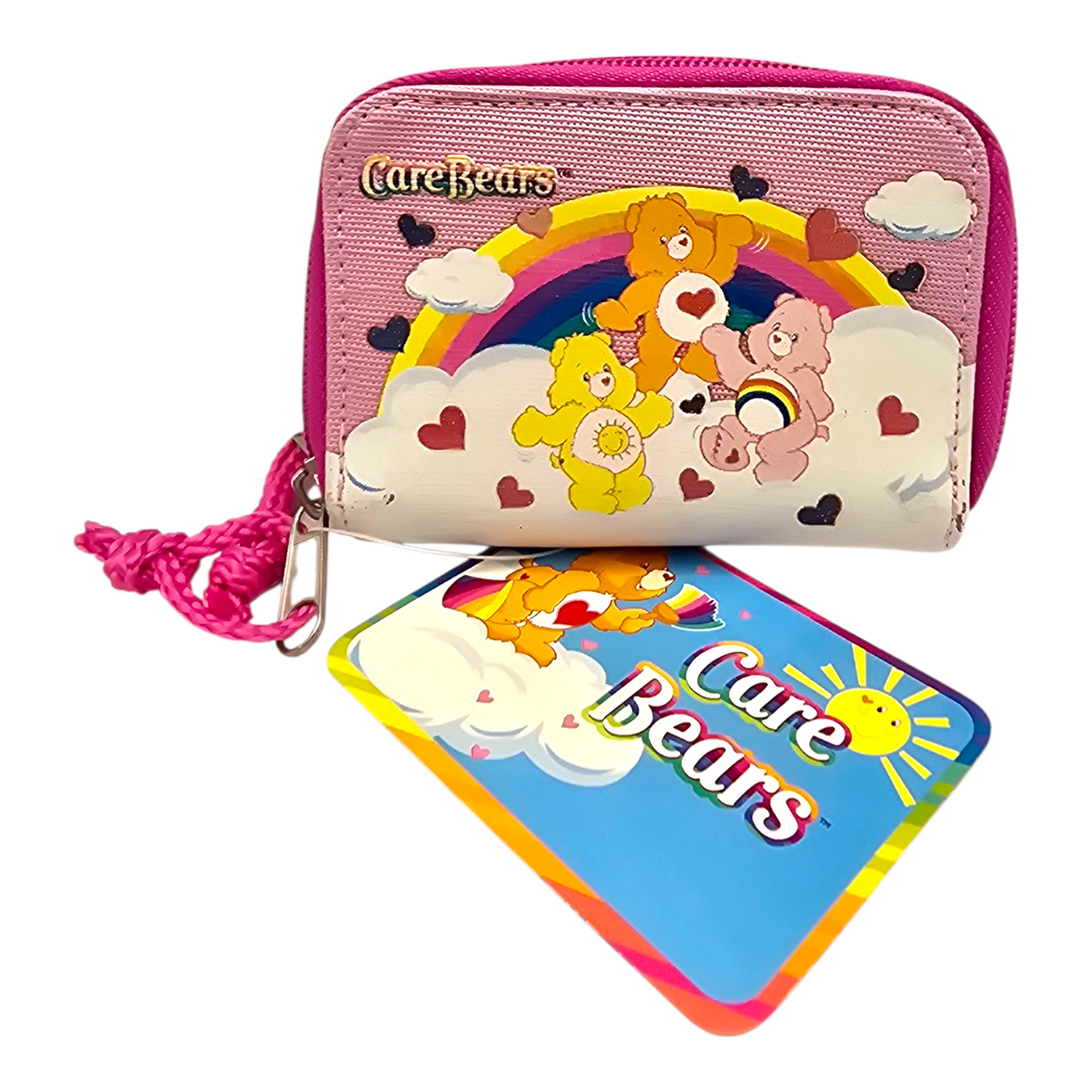Cartera Monedero Vintage Care bears año 2003 Ositos cariñositos Rosa (Estampado agrietado cuarteado por edad)