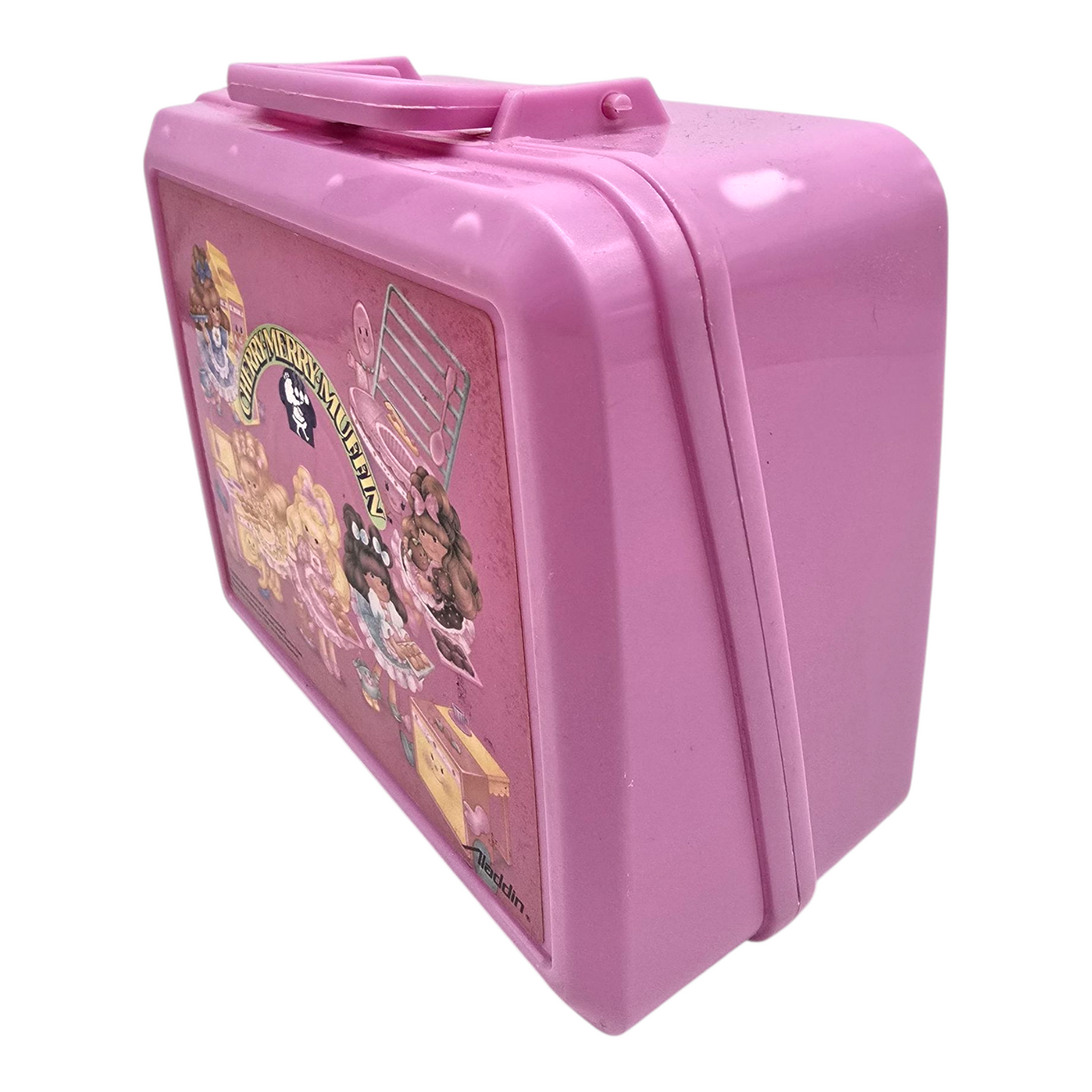 Lonchera Cajita Vintage Cherry Merry Muffin Segunda Mano. Detalles esteticos visibles, es de uso.