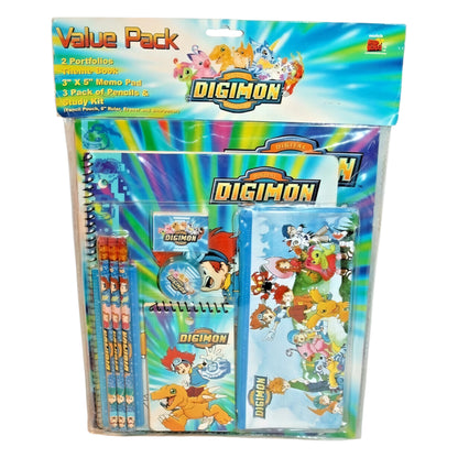 Set de Papelería vintage Digimon año 2000s 11 piezas