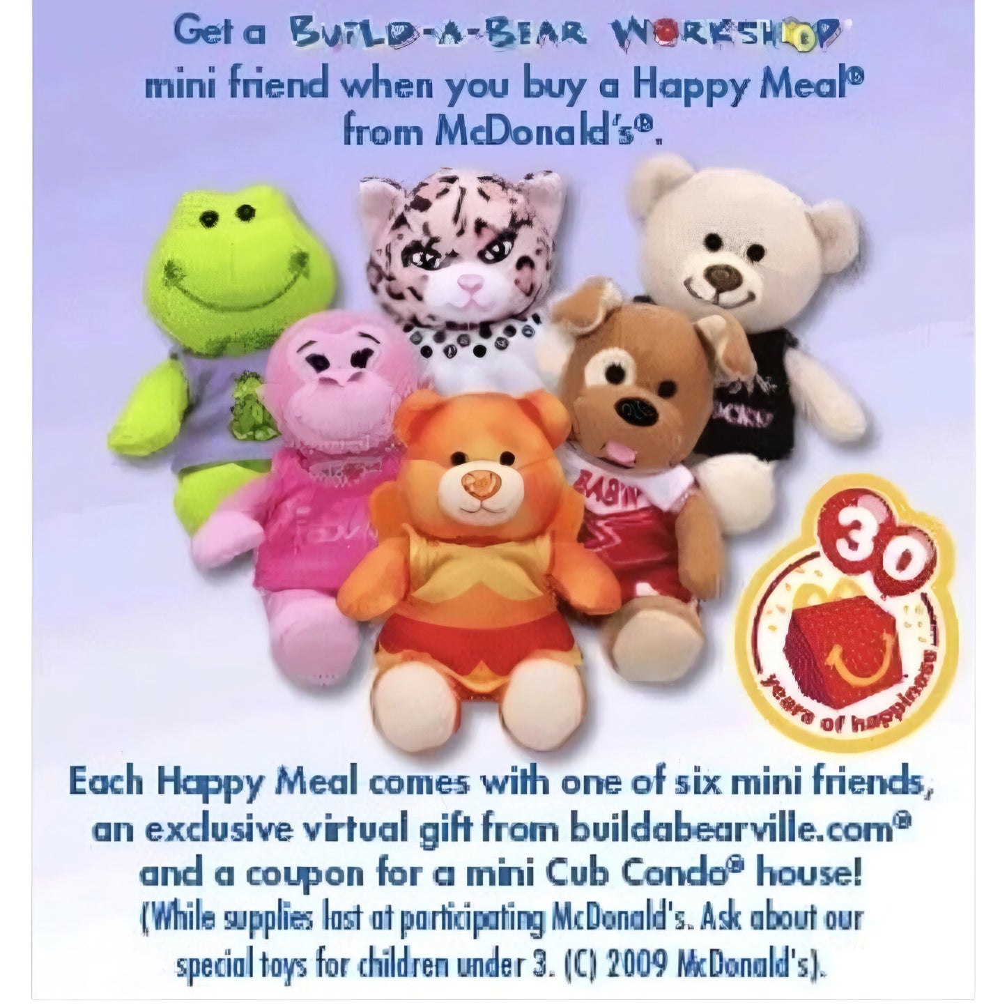 McDonald's Happy Meal Build a Bear año 2009