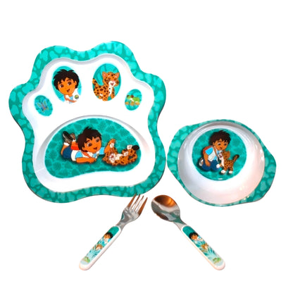 Set de platitos vintage de melamina acrílicos pequeños Go Diego Go Nickelodeon