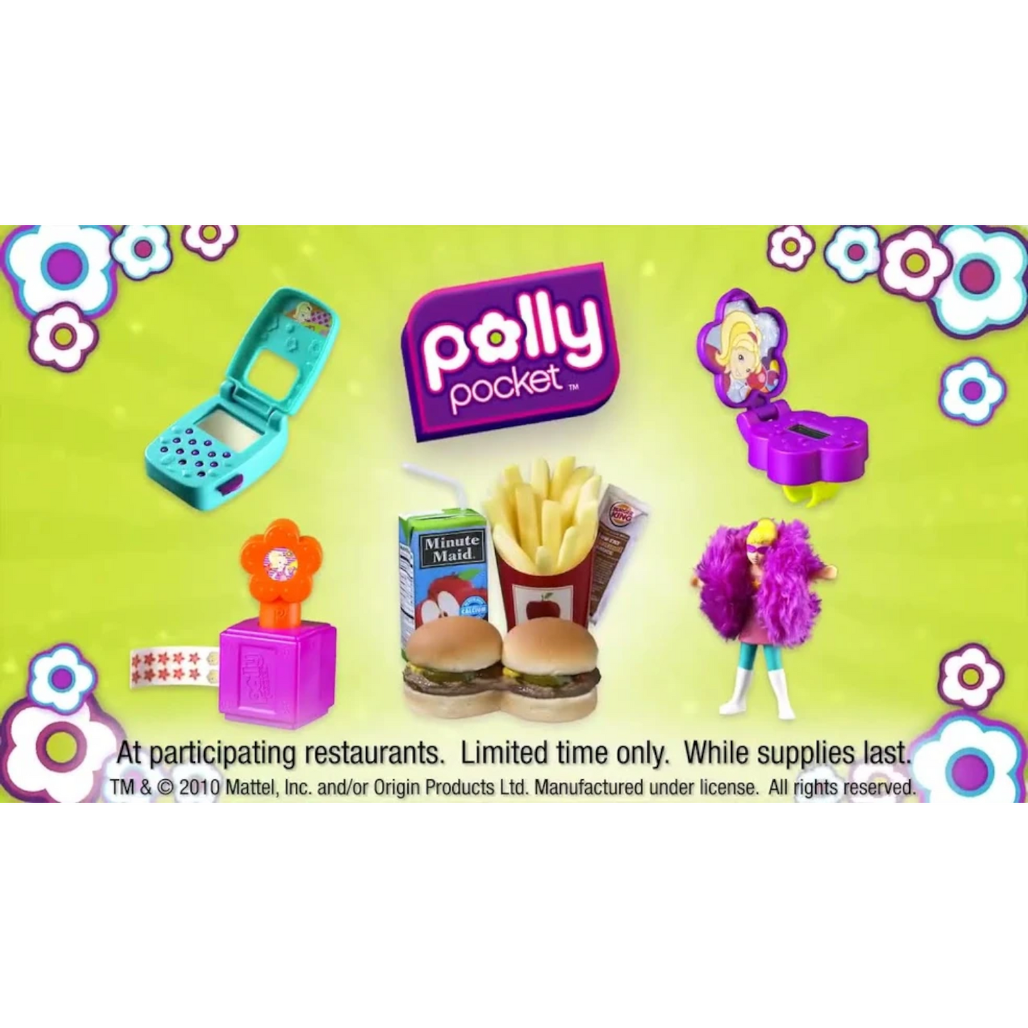 Polly Pocket Burger King Happy Meal año 2009 Kid's Club