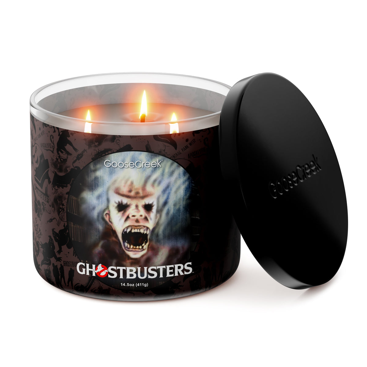 Public Library Ghostbusters 3-Wick Candle - vela prendida